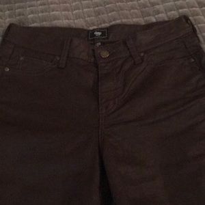 Gap size 4 burgundy brown coated liquid jeans